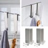 Bathroom Shower Door Hook Stainless Steel Over Glass Door Shower Towel Rack Bathrobe Hanger Holder Punch Free Wall Hooks 2