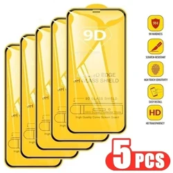 Premium 9D Tempered Glass Screen Protector Pack - 5 Pieces - 4 pieces (A12)