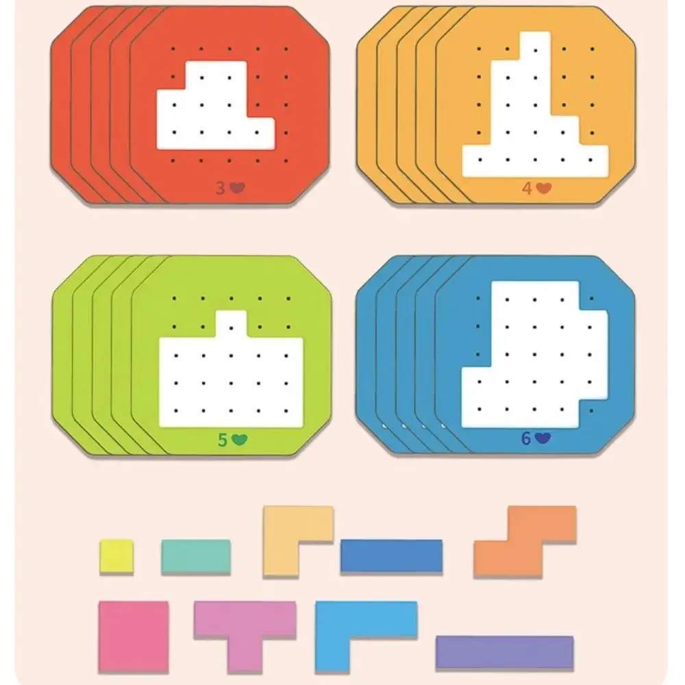 Logical Thinking Game Tangram Jigsaw Puzzle Wooden Geometry Colorful Quick-fix Tangram Jigsaw Puzzle Game Montessori