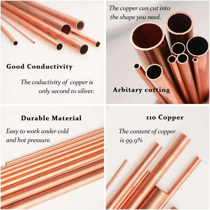 1PCS Red Copper Tubes OD 6/7/8/9/10/11/12/13/14/15/16mm Length 500mm  Hollow Straight Pipe Tubing for DIY Crafts Industrial