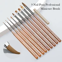 BORN PRETTY Nail Art Brush 9 Sizes Painting Drawing Carving Dotting Pen Nails Stripes Thin Lines Tools Nail Art Manicure Tool 1