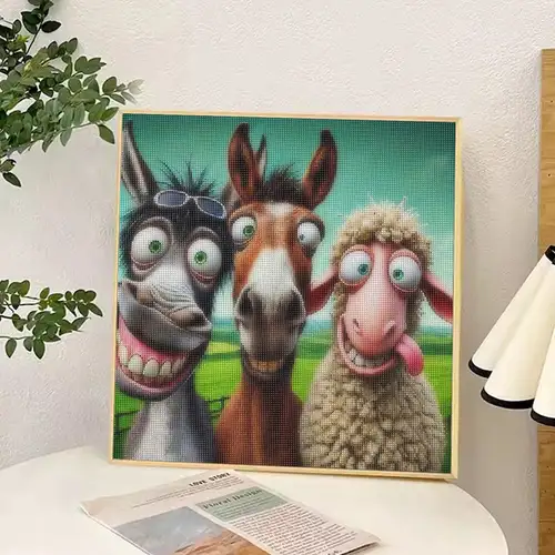 SDOYUNO Funny Animals 5D Diamond Art Painting Kits for Adults Horse and Sheep DIY Full Drill Diamond Embroidery Home Wall Decor - Image 3