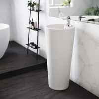Well Made Forever Monaco Pedestal Sink Glossy White High Gloss finish protects the sink from scratches and stains 1