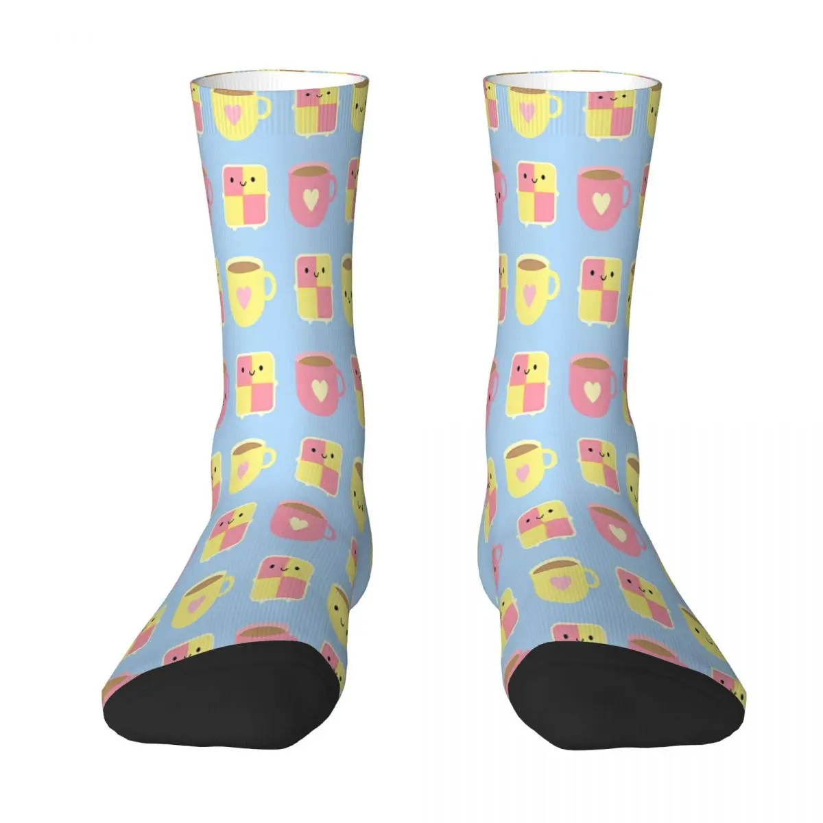 

Kawaii Battenberg Cake Cup Of Tea Sock Socks Men Women Polyester Stockings Customizable Design