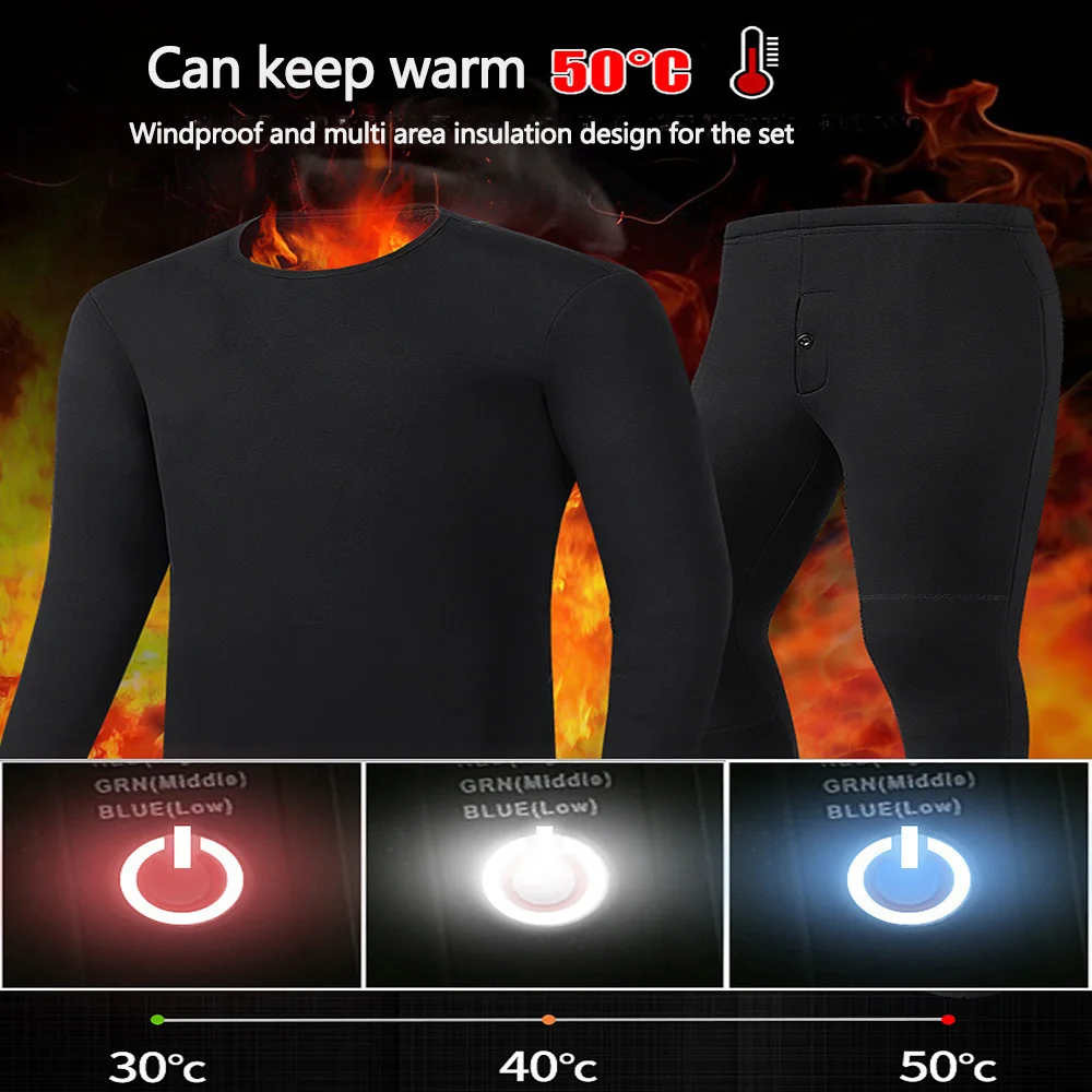 28 Areas Electric Heating Underwear Lightweight Intelligent Temperature Control Long Sleeved Men's Women's Warm Underwear heated vest