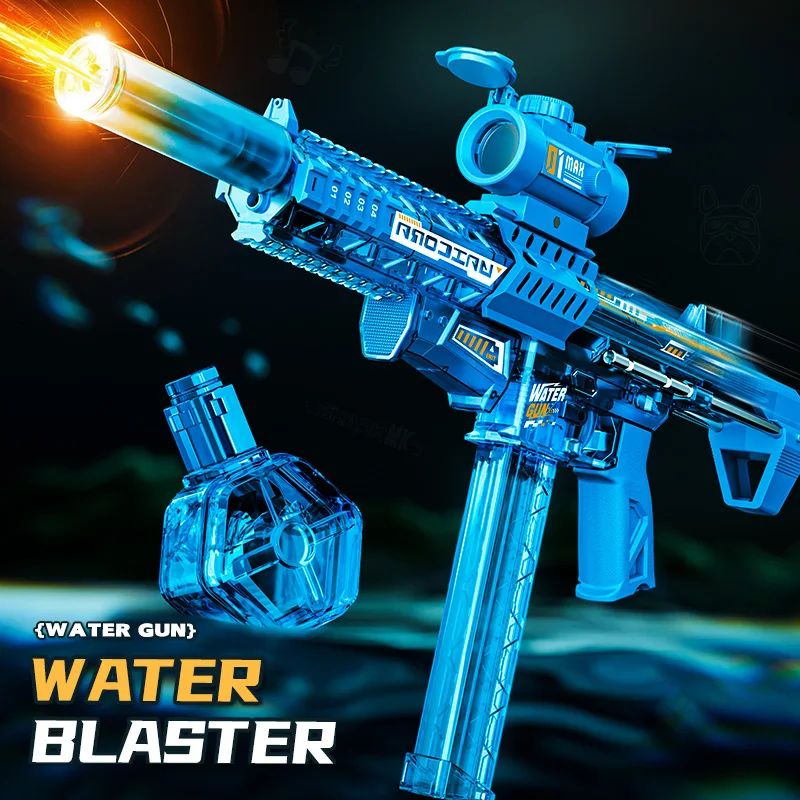 어린이 MK9 펄스 전동 물총 자동 물 흡수 유도 플래시 라이트 워터 블래스터 여름 야외 장난감