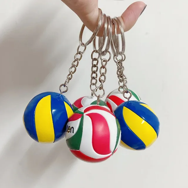 1pcs PVC Volleyball Keychain Anime Style Mini 3D Ball Key Ring Bag Charm Accessories Gift 3