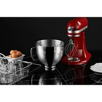 Bol mélangeur de 5 litres pour mélangeurs sur socle KitchenAid, bol en acier inoxydable de qualité alimentaire avec poignée et fermoir, compatible avec tête inclinable 5