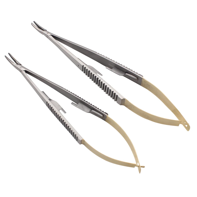 

1 Pcs Curved Surgical Dental Orthodontic Implant Castroviejo Needle Holders 14cm 16cm Dental Lab Instrument