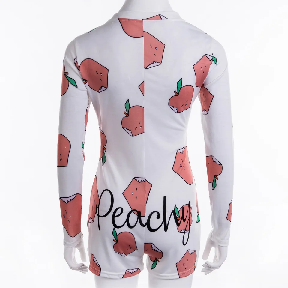 Jumpsuit Peachy Pj Romper Hirigin Women V Neck Printed Playsuit