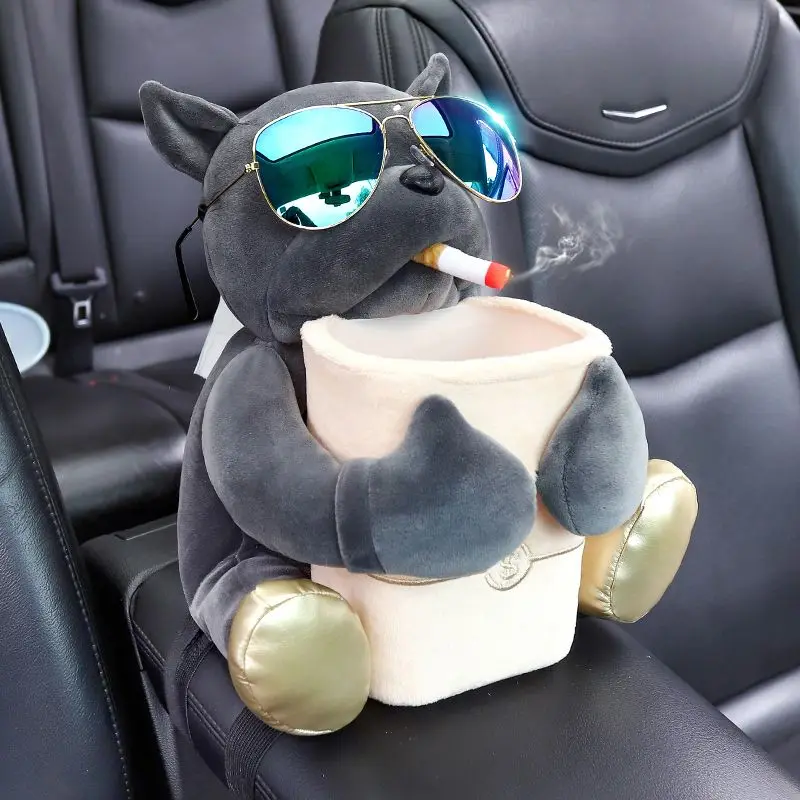 Car Cartoon Cute 2 In 1 Tissue Box Armrest Box Garbage Can Multi-functional Storage Bag for Home Office