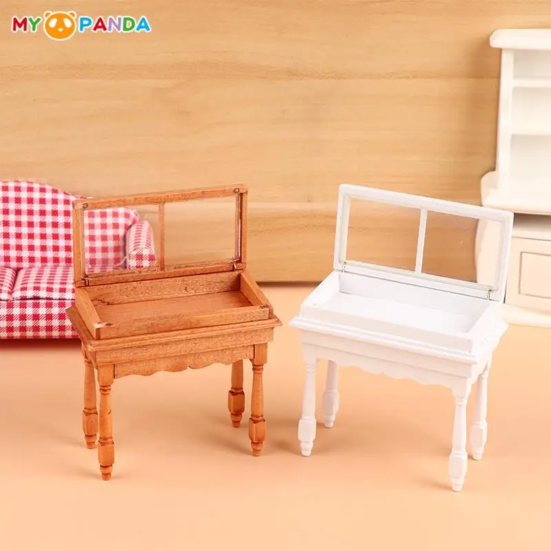 

1:12 Dollhouse Miniature Counter Clamshell Jewelry Display Cabinet Showcase Storage Cabinet Furniture Doll House Scene Decor Toy