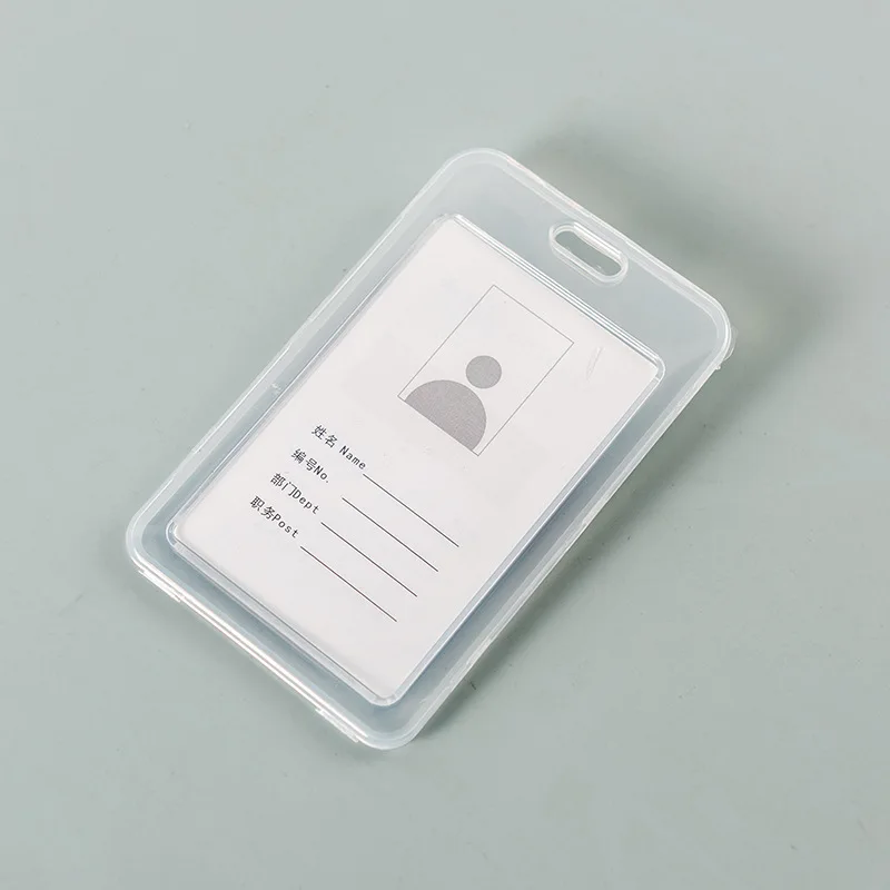 Solid Color Plastic ID Tag Name Bedge Holder Double Sided Translucent Pass Employee's Work Card Holder Working Permit Case Cover