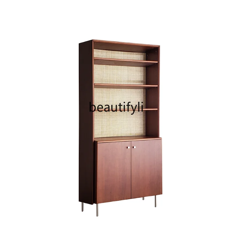 

Solid Wood Bookcase Clothes Closet Narrow Cabinet Display Cabinet Vertical Storage Combination Display Cabinet Home Living Room