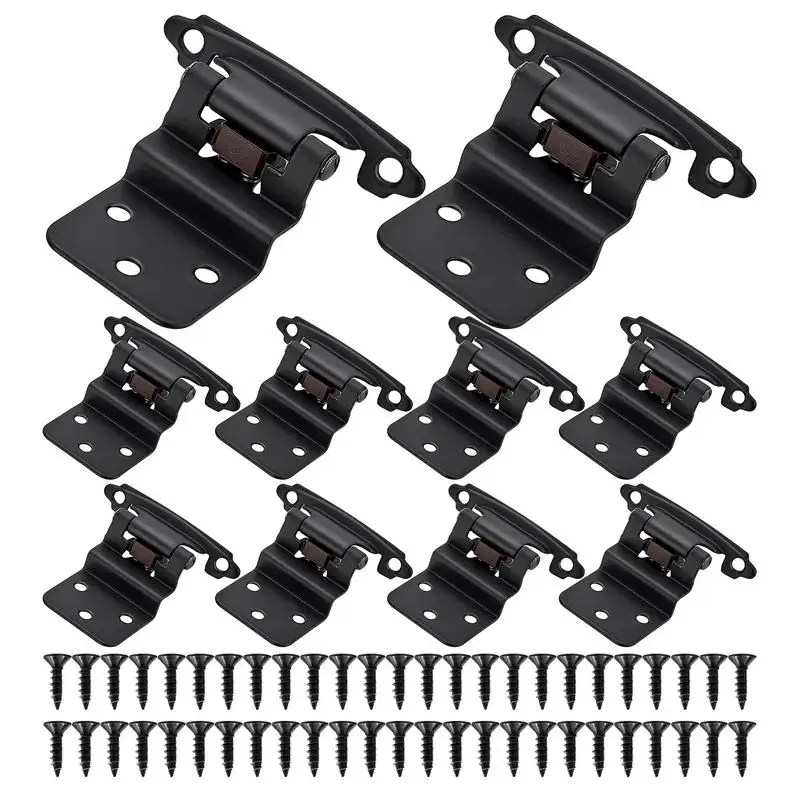 10 pcs Hinges Cabinet Doors Cabinet Hinge Inset Self Close Hardware Hinges with Mounting Screws Kitchen