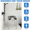 U-Shaped Shower Chair with Thick Padded Cushion, 400LBS Stainless Steel Shower Seat for Inside Shower, Adjustable Bath Chair 6