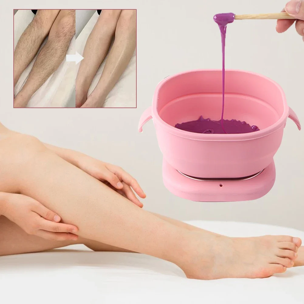 Portable Silicone Wax Warmer 400ml Foldable Wax Heater for Hair Removal Wax Pot SPA Body Epilator Electric Hot Waxing Machine 3