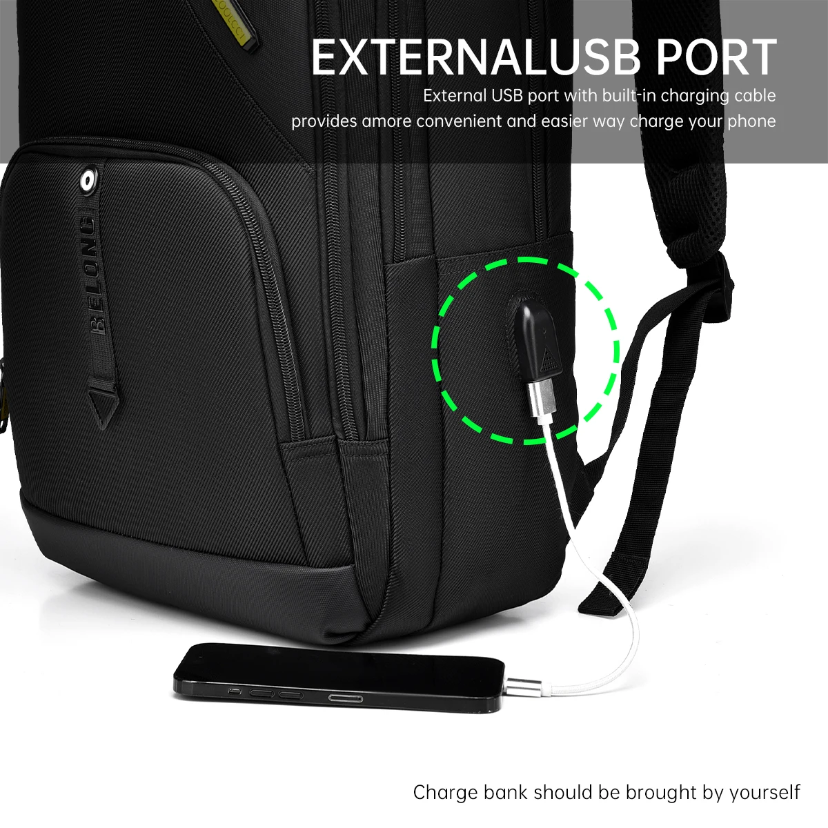 Travel Backpack Men's Business Backpack School Bag Rechargeable USB Bag Large-Capacity Laptop Waterproof Fashion Backpack