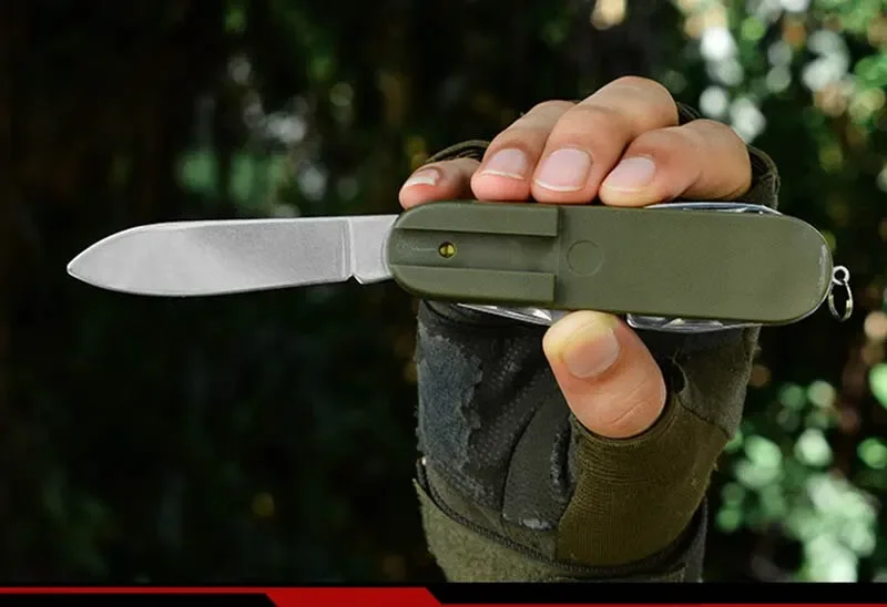 Description Picture 6 of itemCool Camping Equipment Multifunctional Outdoor Tableware Stainless Steel Folding Fork Spoon Knife Set Picnic Camping Tableware