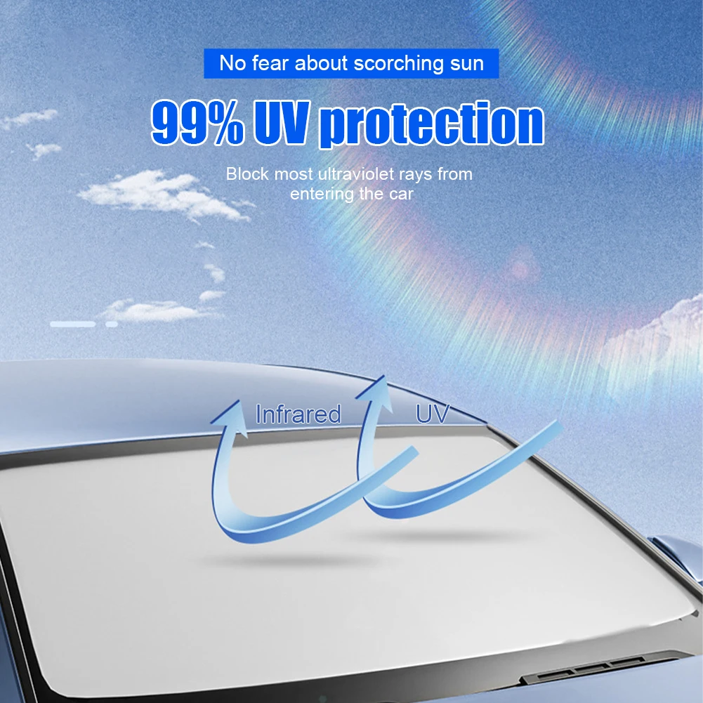 70*140cm Car Windshield Shade Universal Front Windscreen Sun Shade Sun Protection Double-Layer Window Cover Collapsible for Auto bumper stickers