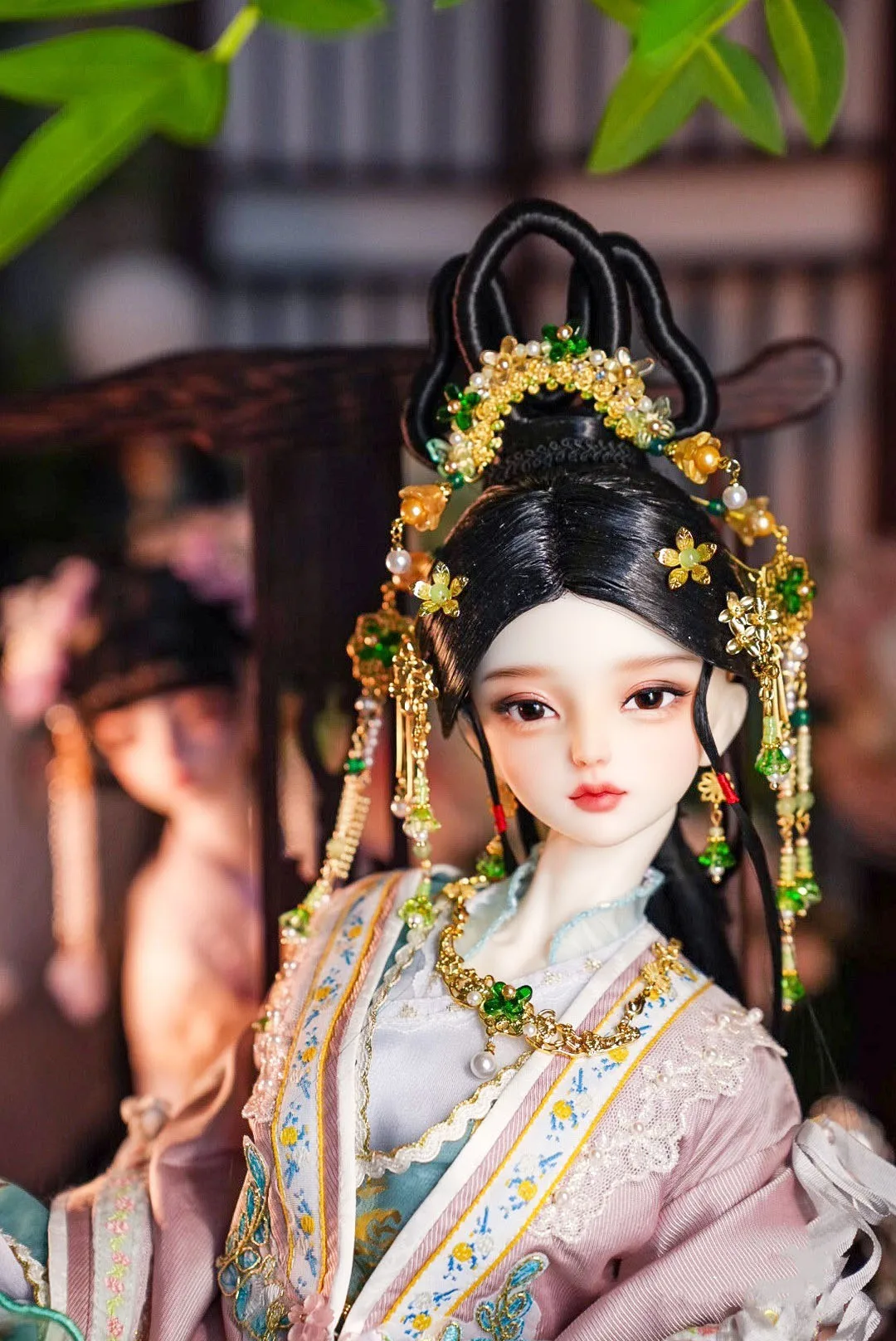 

Emerald Doll Tiara SD/DD Crown, 1/3 BJD Headdress, Toys Headgear Earring Necklace Accessory Set