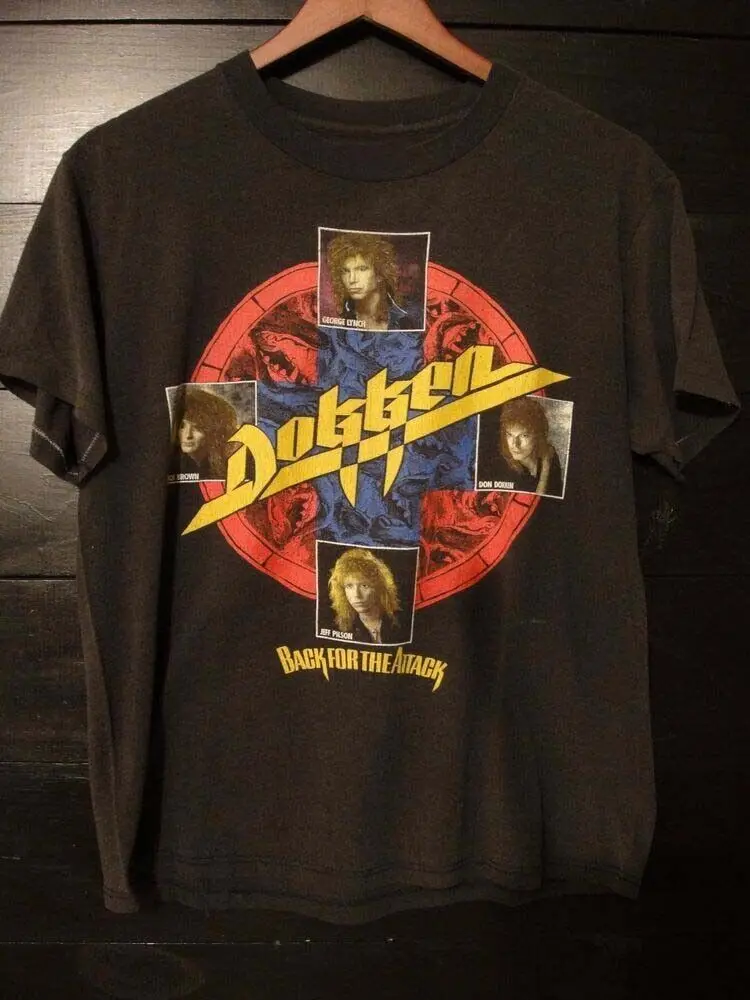 

Популярный винтажный концертный подарок Dokken Band для веера хлопковая черная рубашка все размеры 2G68