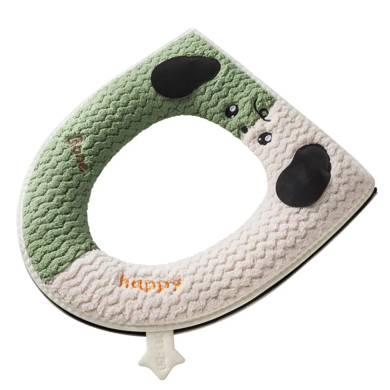 Warm toilet cushion New zipper thick winter soft toilet seat pad potty cover washer case for WC cape back waterproof silicone 6