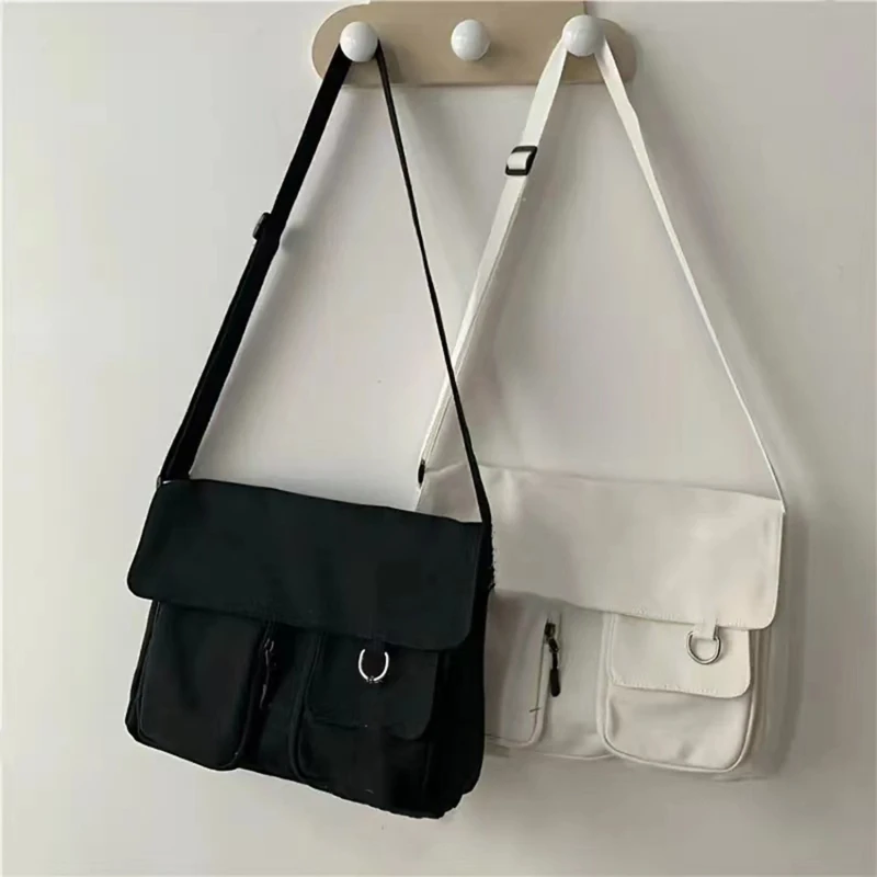 

Japanese Harajuku Wind Work Clothes Messenger Bag Female Korean Student Canvas Bag Literature and Art College Wind Postman Bag