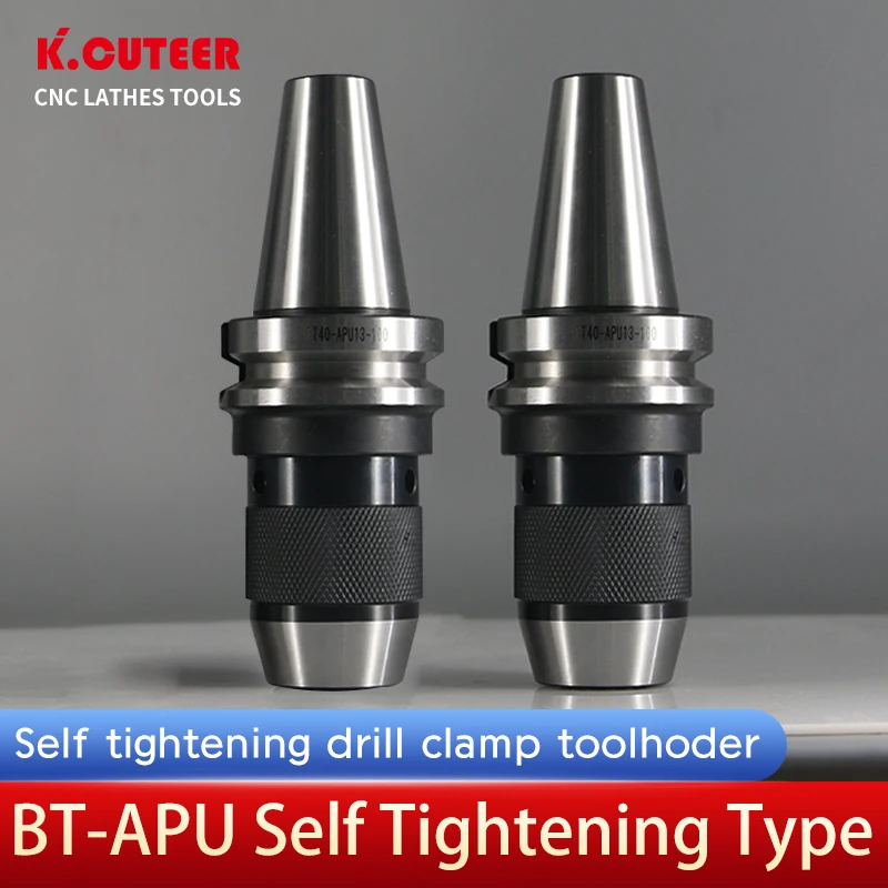 BT40 Self-tightening Drill Integral BT40-APU13 BT40-APU16 Integral Keyless Drill Chuck CNC Tool Holder APU Chuck Wrench