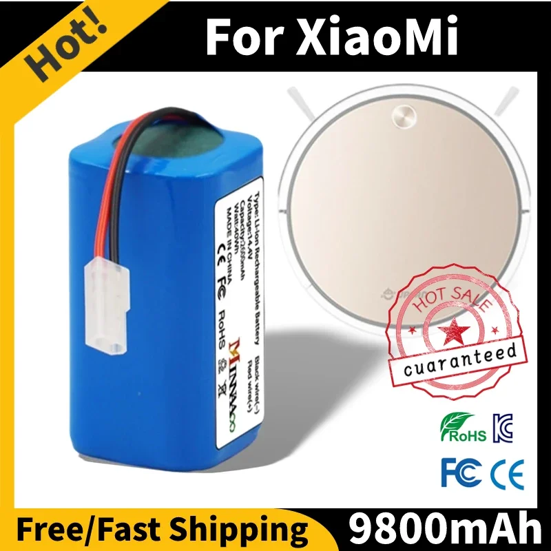 

14.4V 9800mAh 12800mAh Li-ion Battery for XIAOMI MIJIA Mi Robot Vacuum-Mop Essential G1 MJSTG1, SKV4136GL H18650CH R30 R35