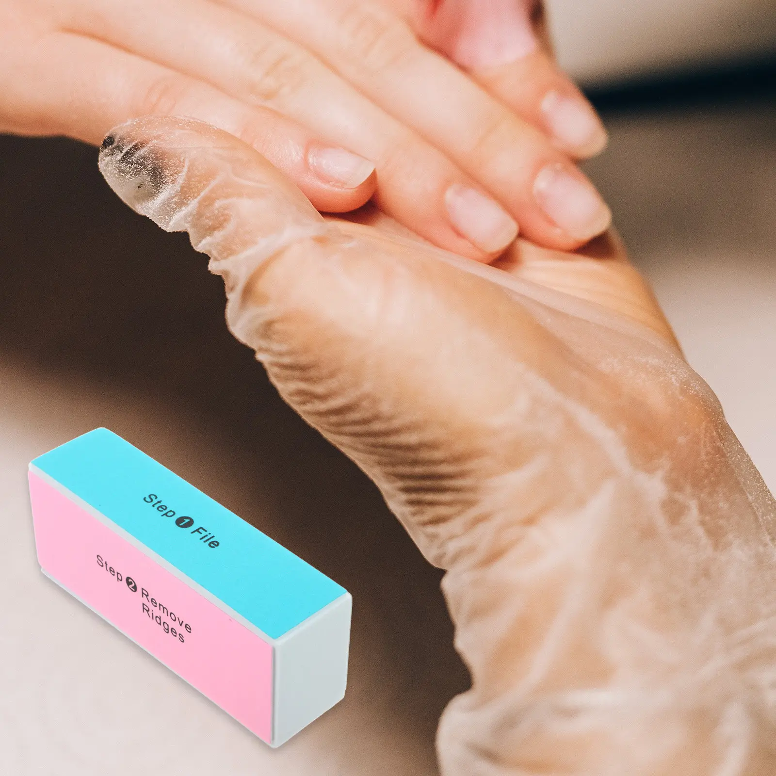 10개입 4면 네일 폴리싱 블록 버퍼 파일 (천연 네일 아트워크 연장용 DIY 보디 스폰지 폴리셔 전문가용/가정용)