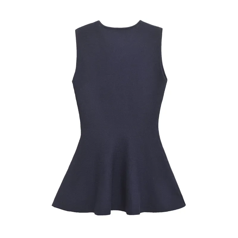 TRAF ZR Set Woman Two Pieces Casual Elegant Basics Knit Sleeveless Minimalist Sets Y2k Outfit Set Women's Summer Suit Sets 2