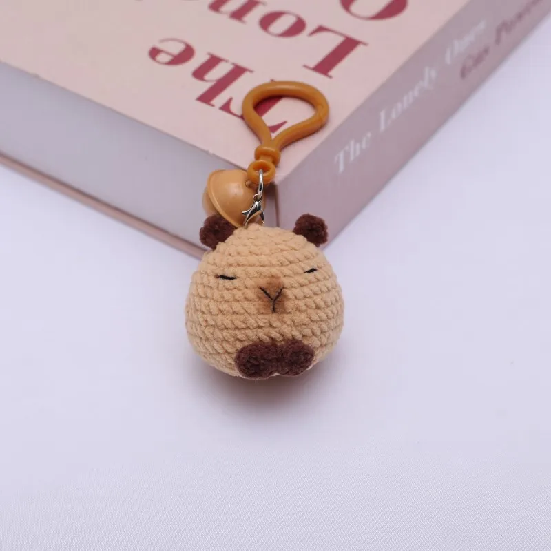 Cute Kapibala Doll Crochet Keyrings Handmaking Knitting Rabbit Keychains Creative Cartoon Pig With Carrot Car Keys Keyrings New