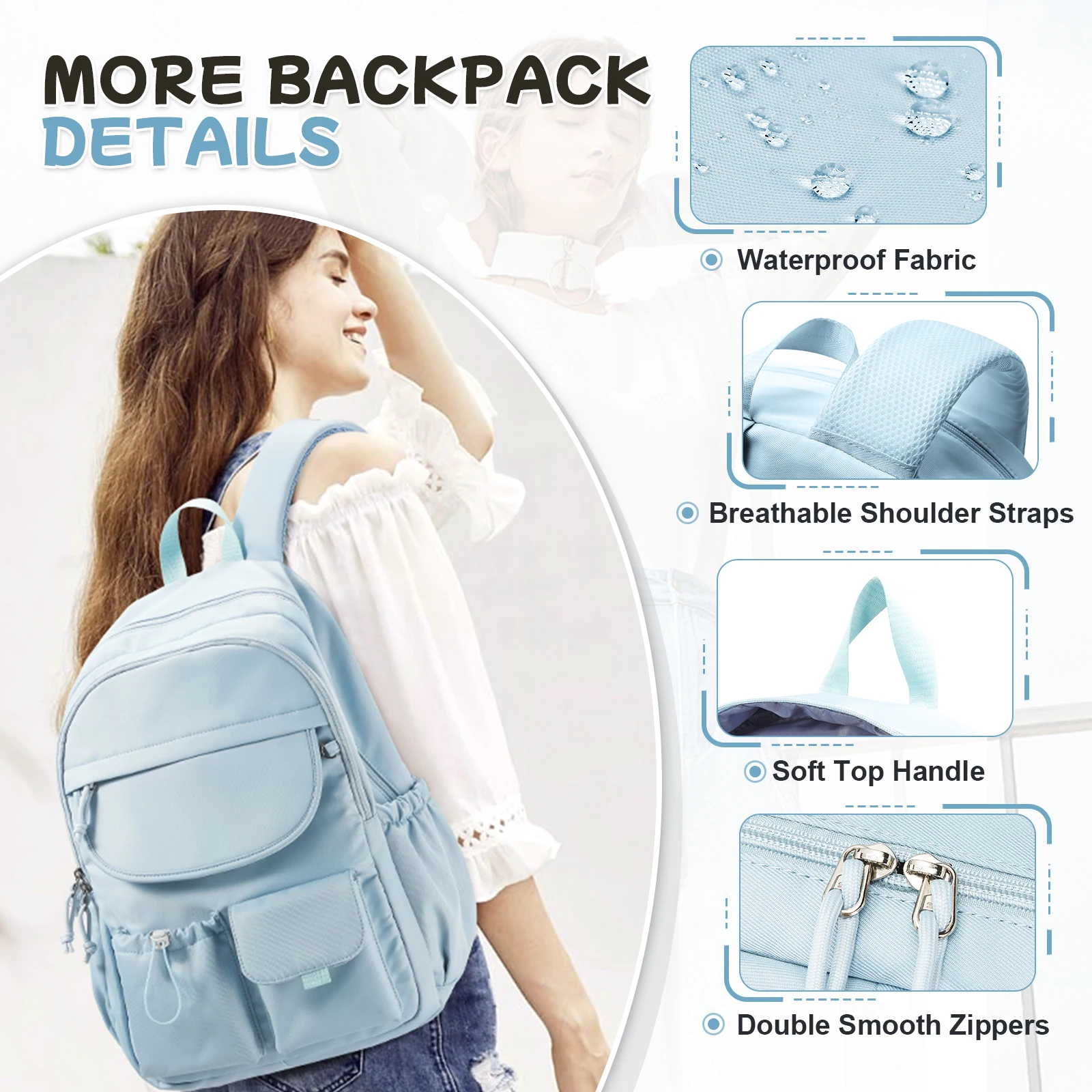 School Bag for Teen Girls - Laptop Backpacks 15.6 In College Cute Bookbag,Casual Schoolbag,Children's School Backpack Girl Boy