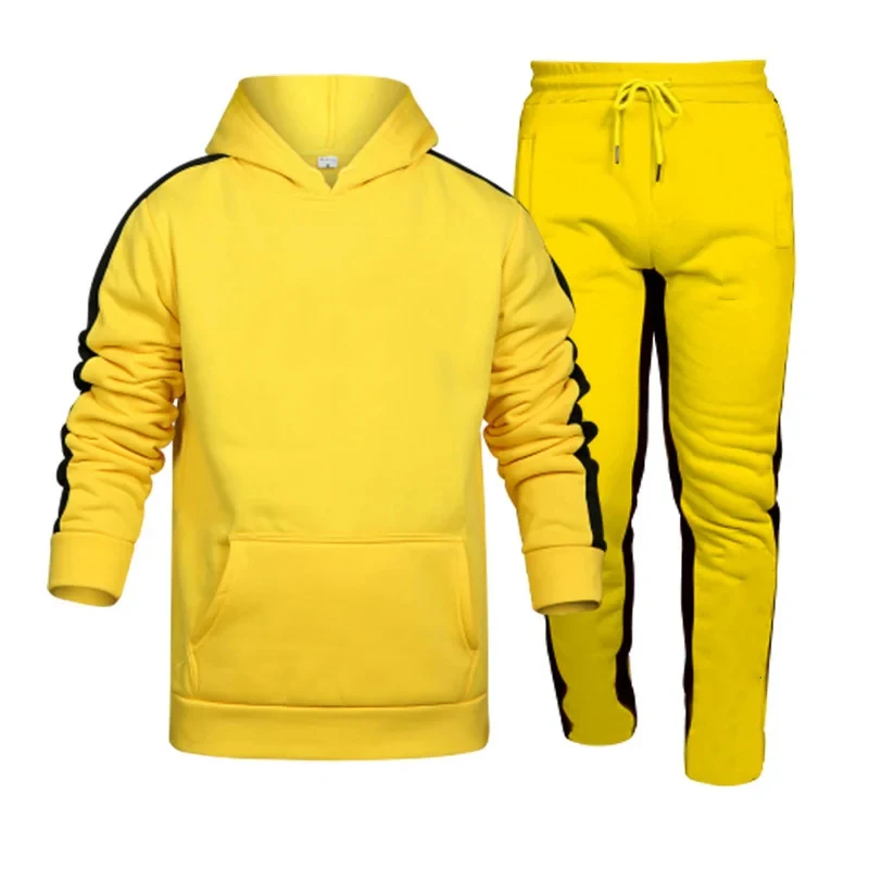 Casual Men's Sports Hoodie Set,Hooded Sweatshirts and Jogger Pants,High Quality Gym Clothes,Hot Sale,Autumn,Winter,2024