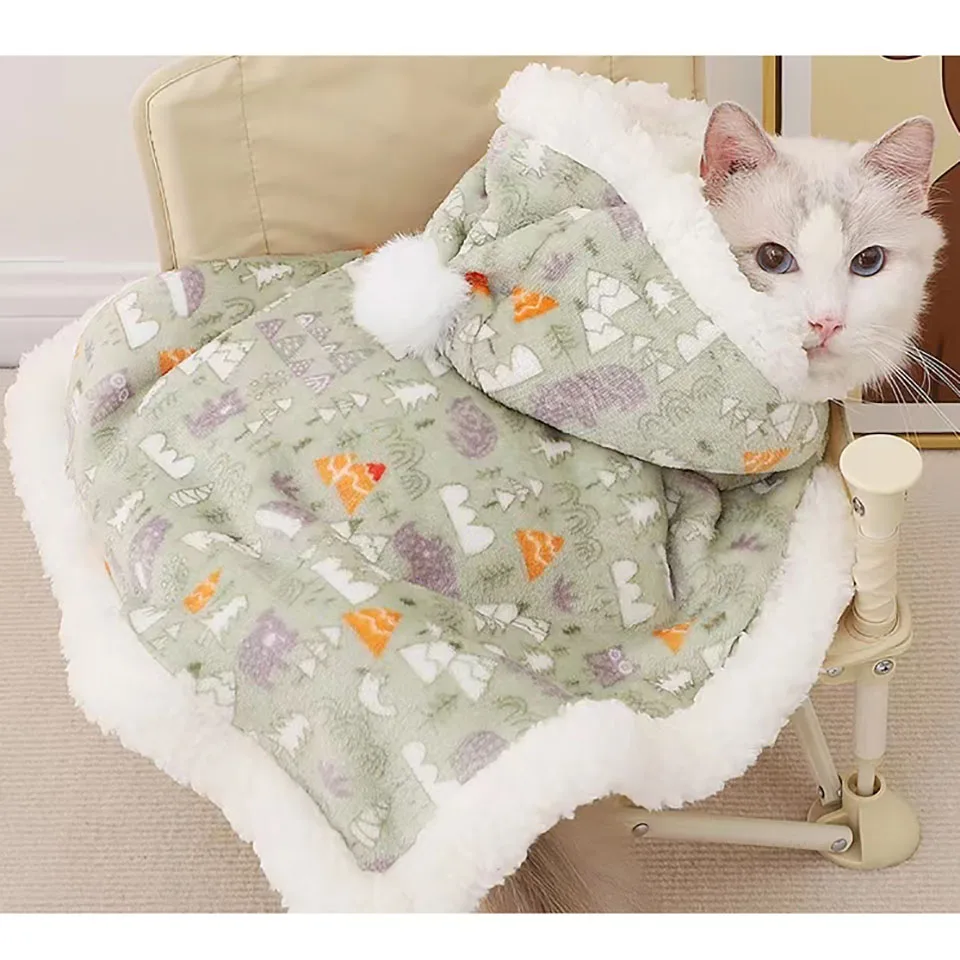 

Cat Cloak Autumn And Winter Blanket Small Quilt For Cat Sleeping Puppet Sleeping Bag Pet Pajamas