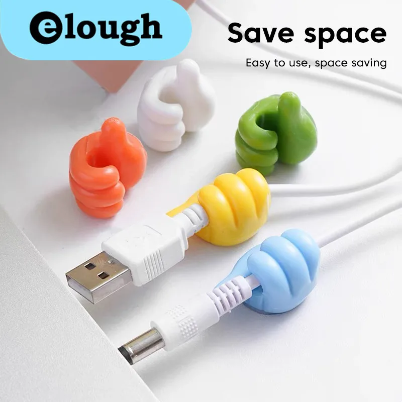 

Elough Cable Organizer Management Multifunctional SelfAdhesive Silicone Thumb Hooks For Earphone Mouse Desk Cable Organiser
