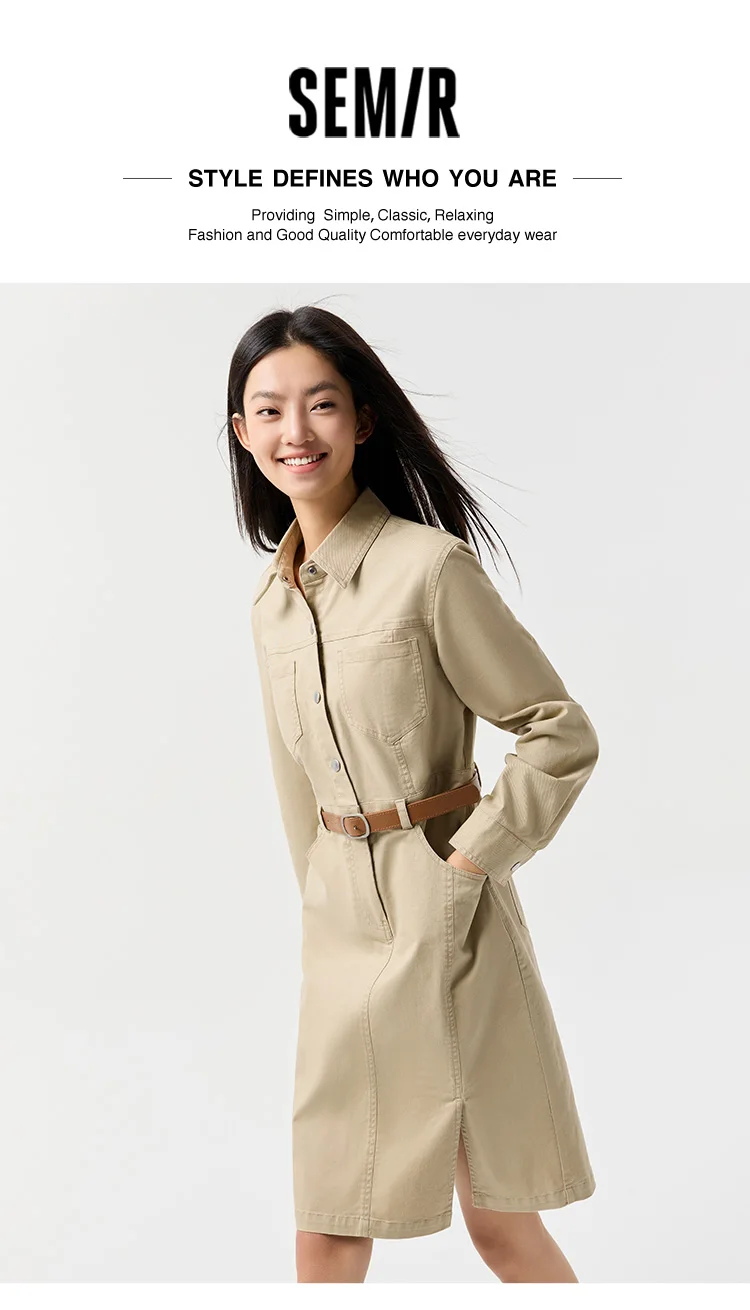Dress Women Slit Lapel Vintage 2025 Spring New Waist-cinching Workwear Dress