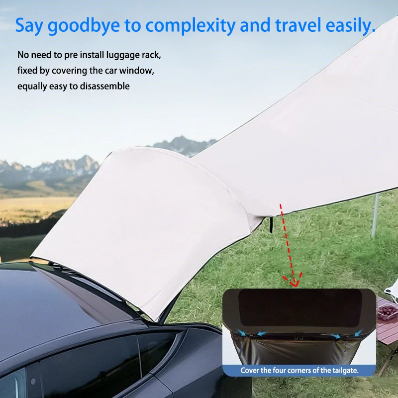 テスラ ModelY 21-2025 屋外車のトランクテント防水キャノピー車の