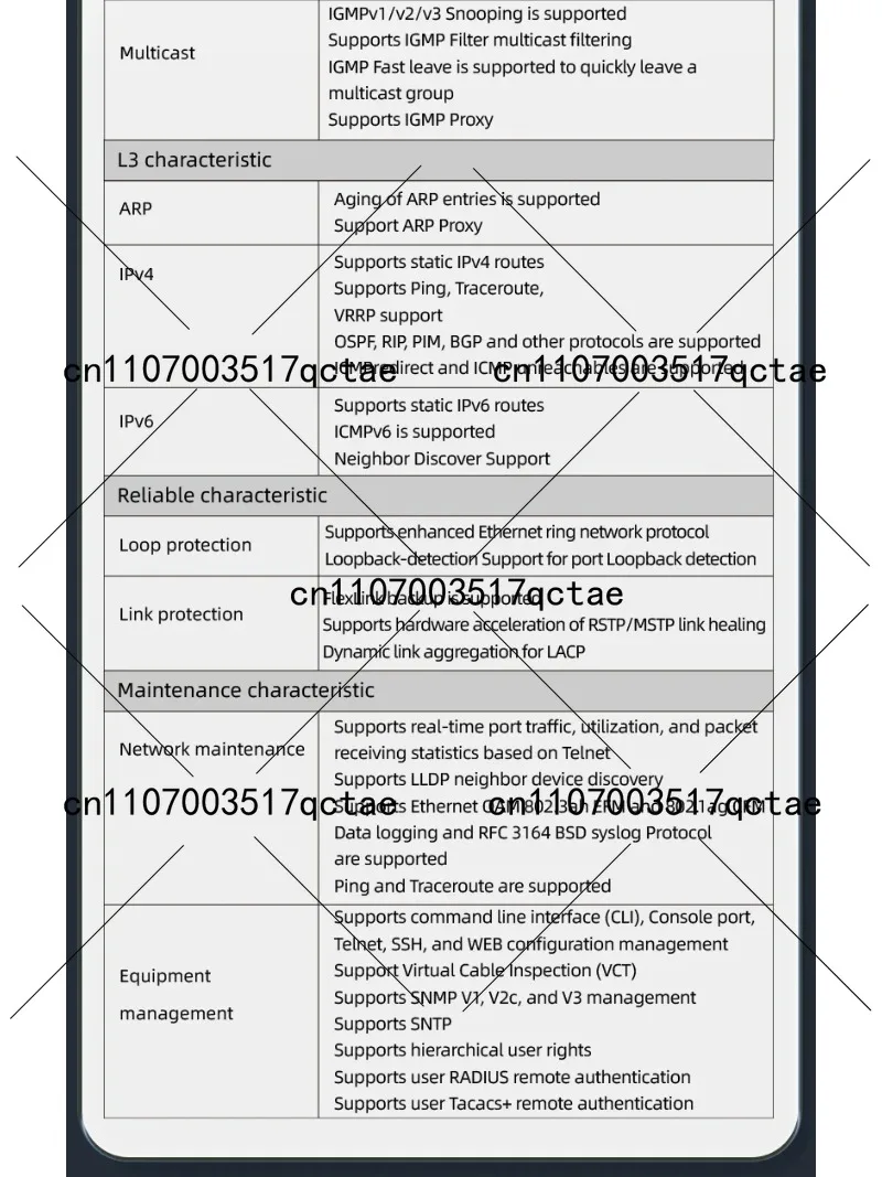 레이어 3 관리형 이더넷 스위치 (8포트 10G RJ45, 정적 라우팅 VLAN, 온도 제어 팬 포함)