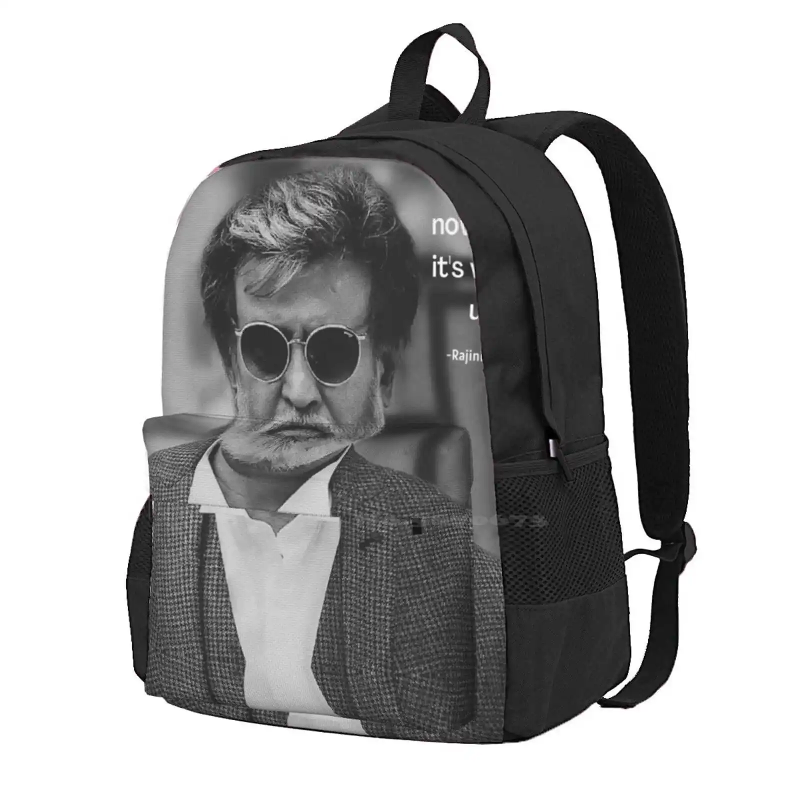 

" God Is Nowhere , It'S Within Us " Rajini Kanth Quote Backpacks For School Teenagers Girls Travel Bags God Rajini Kanth India