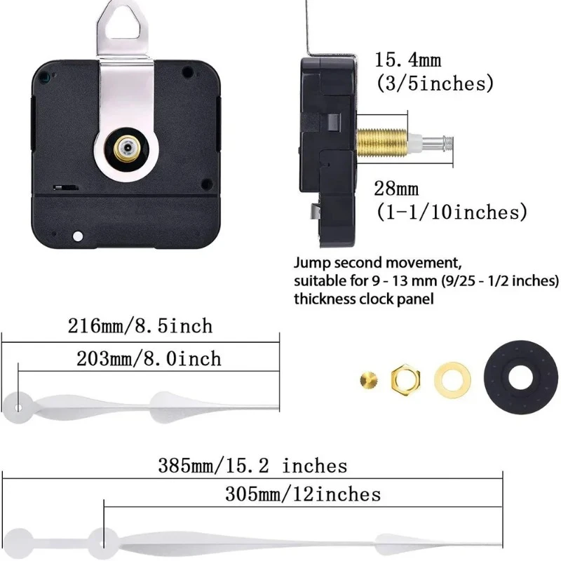 Quartz Silent Wall Clock Movement Large Torque DIY Clock Mechanism Metal Needle Movement Parts Bedroom House Decoration wall clock clock repair parts