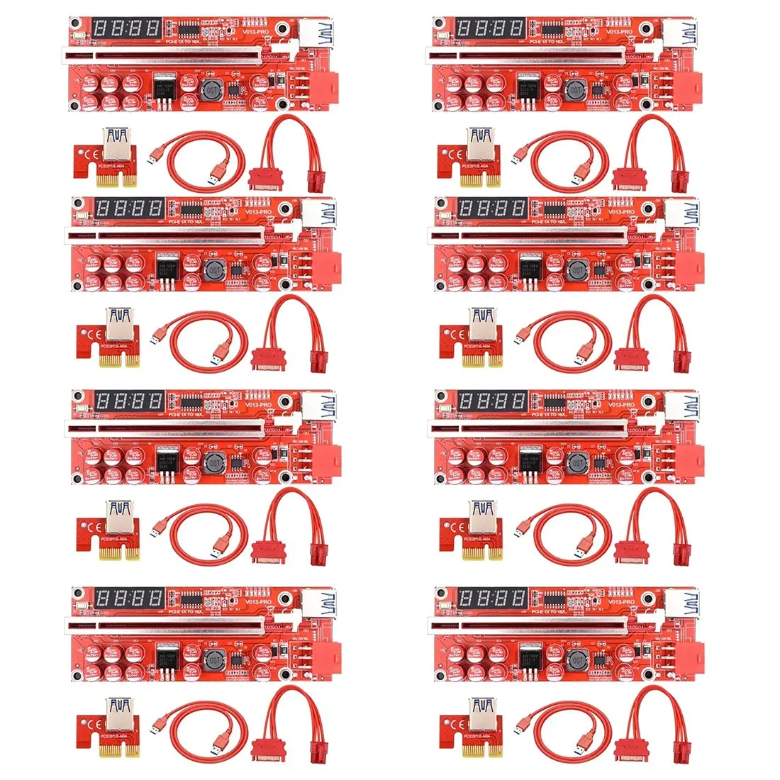 

8 шт./упаковка, графическая карта V013 PRO PCI-E 1X до 16X