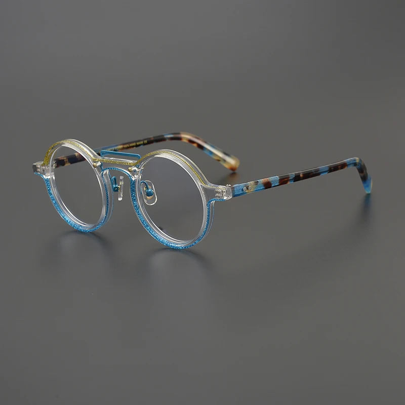 

Colourful Personality Fashion Retro Round Glasses Frame Handmade Acetate Eyeglasses Reading Men Women Myopia Optical Eyewear