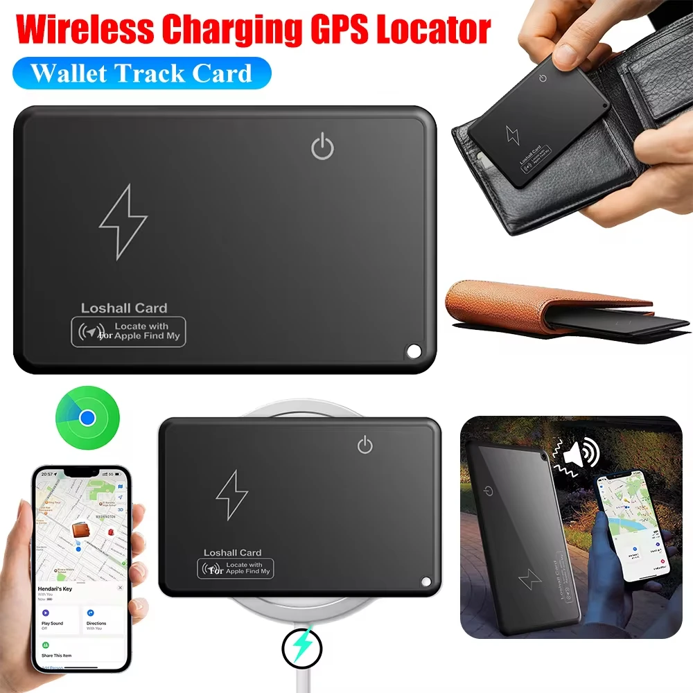 Gps Tracker Gps Locator Wireless Charging Thin GPS Item Finder Waterproof Work For Apple Find My App