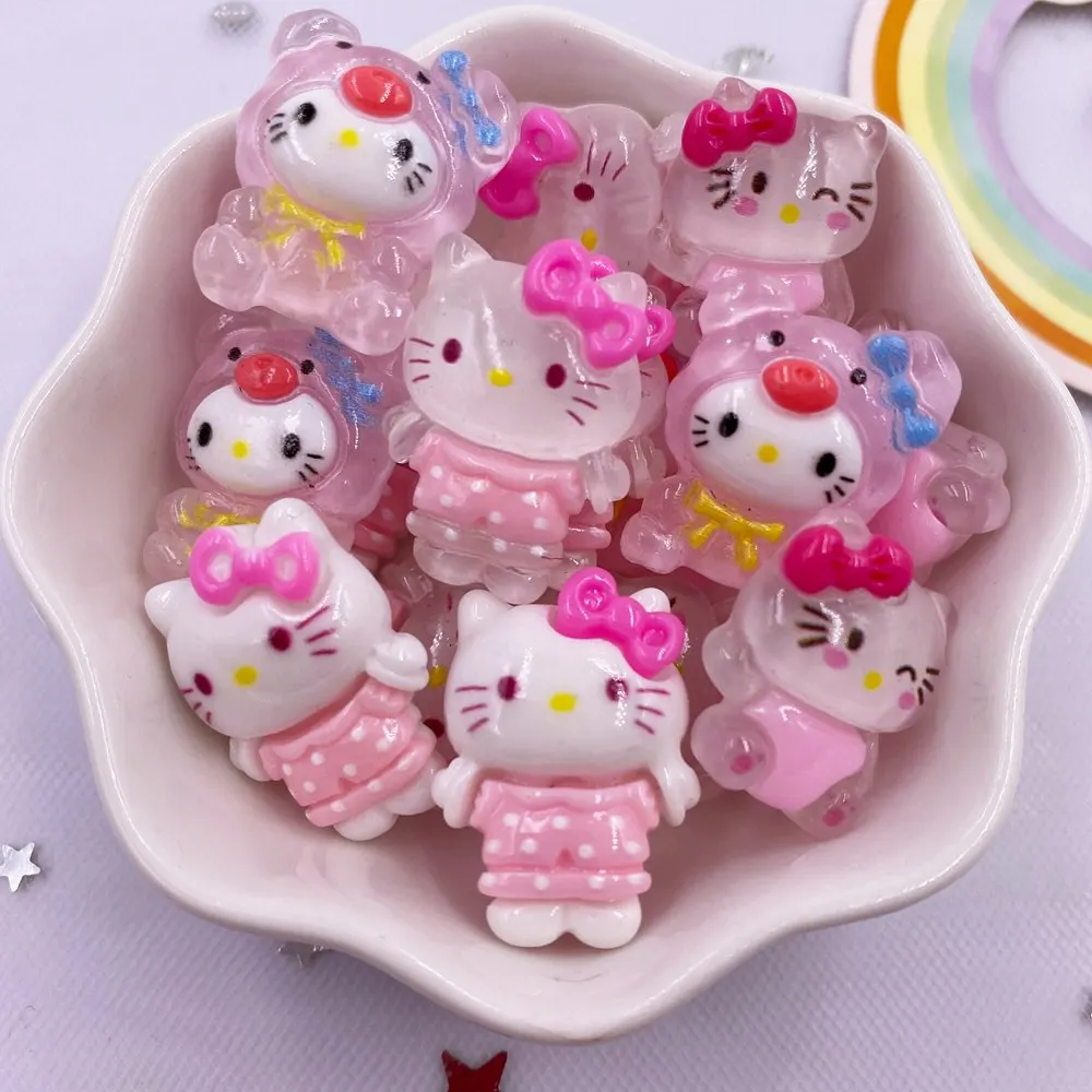 30PCS Resin 22mm*16mm Mini Colorful Cat Flatback Stone Scrapbook Crafts DIY Jewelry Making Accessories OF575*3