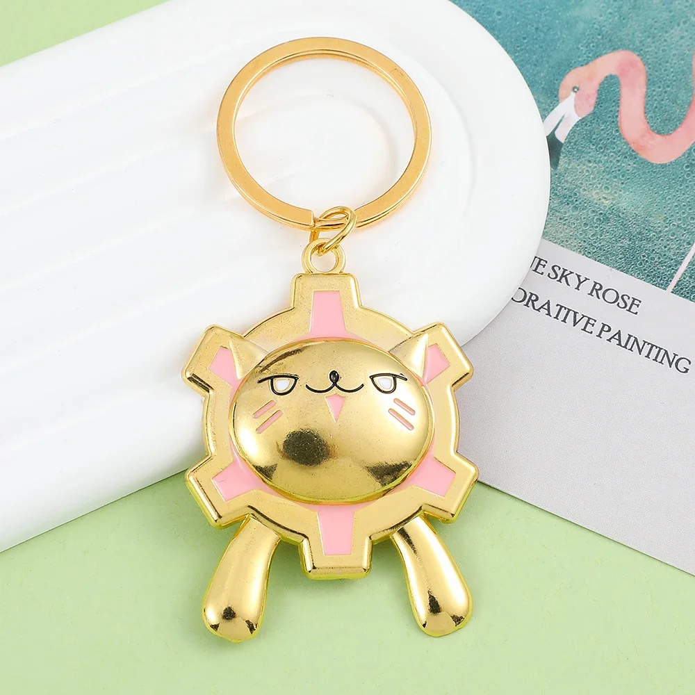 

Anime Card Captor Cute CERBERUS Pendant Keychain Gold Color Lovely Cat Animal Keyring for Women Girls Accessories Gifts for Fans