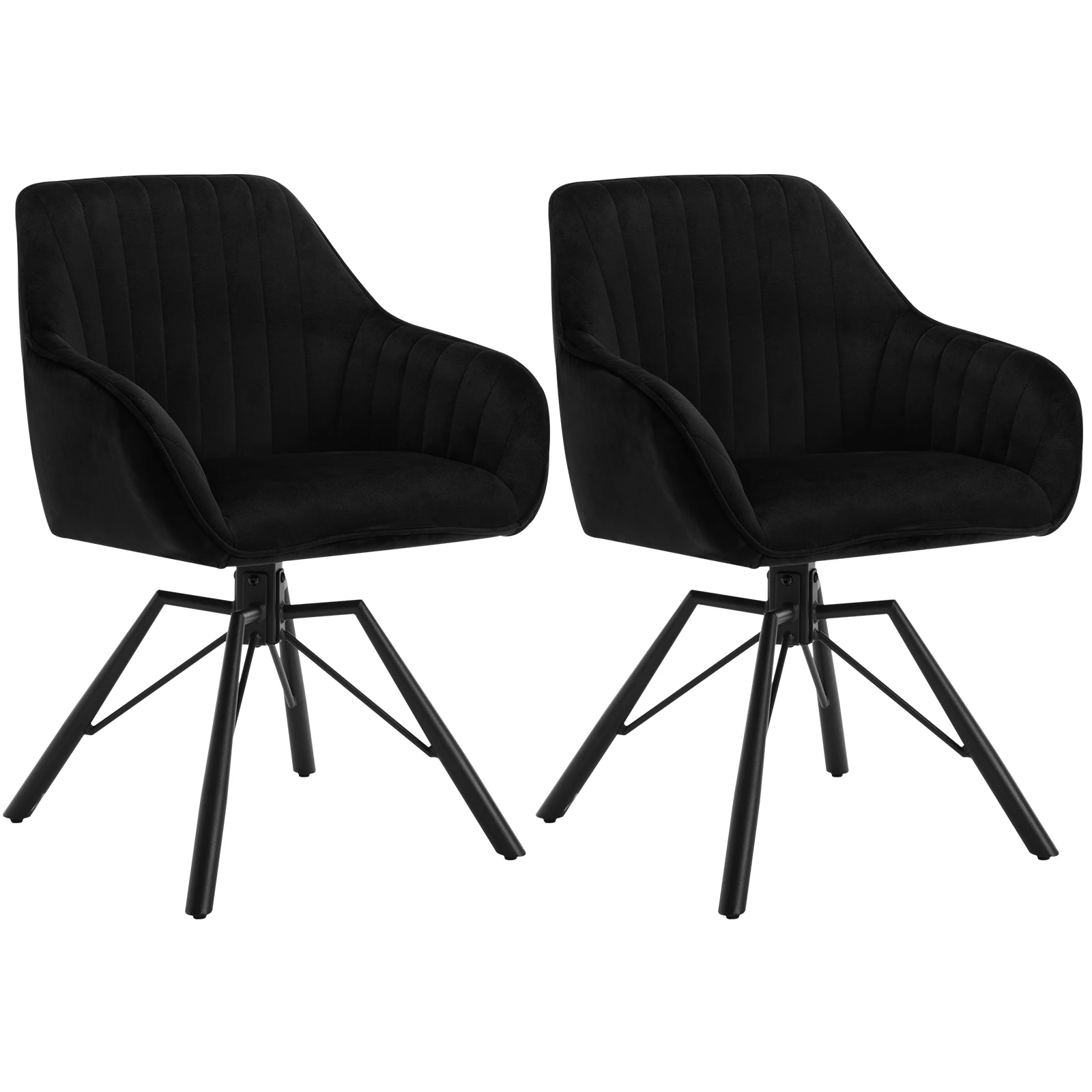 WOLTU 2 Stück/Set drehbare Esszimmerstühle aus Samt, ergonomischer Freizeitstuhl für das Wohnzimmer, gepolsterter Lounge-Küchenstuhl mit Armlehnen – Detail 10