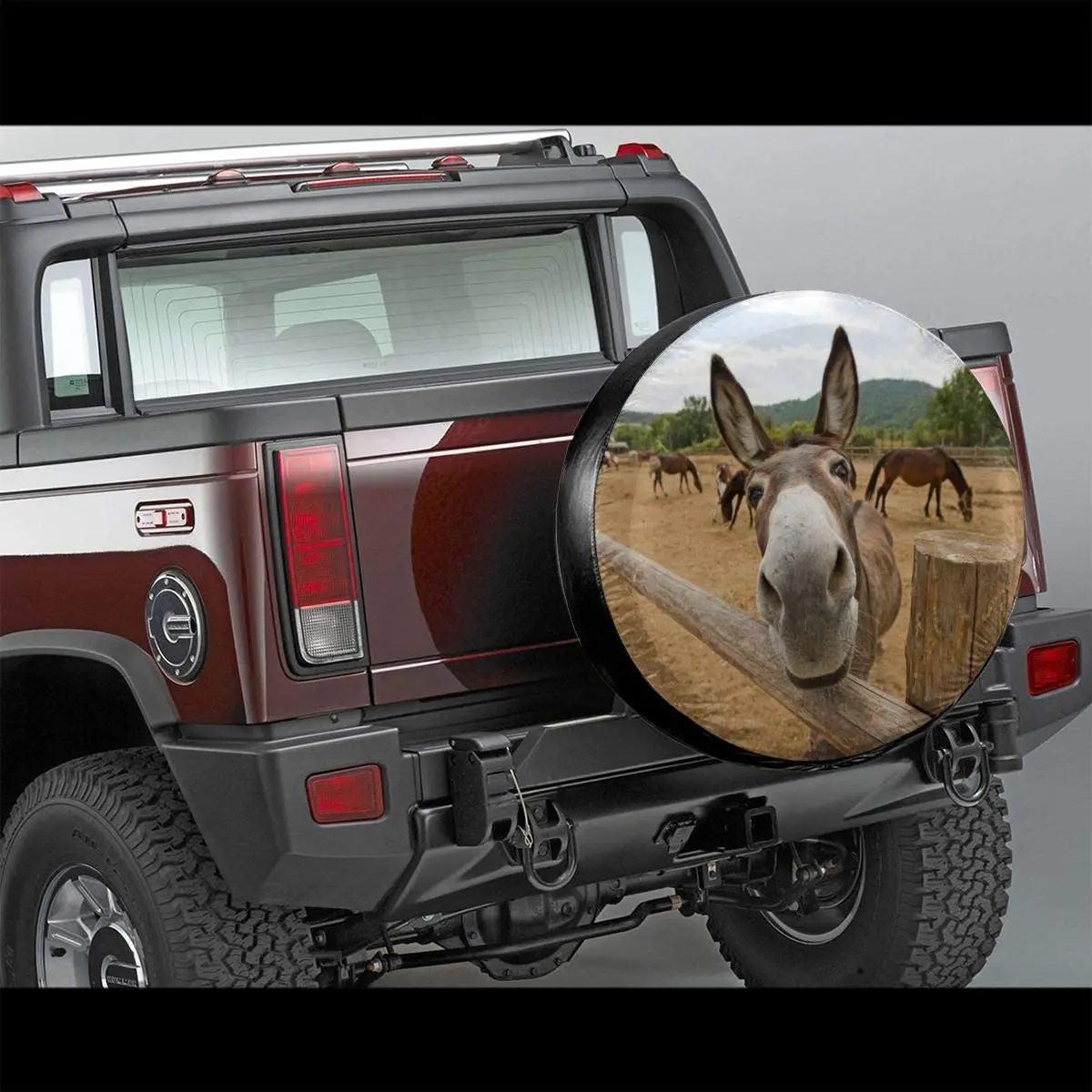 Foruidea Funny Donkey Spare Tire Cover Waterproof Dust-Proof UV Sun Wheel Tire Cover Fit for Jeep,Trailer,