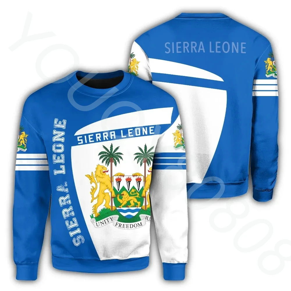 

Spring African Zone Sweatshirt Sierra Leone Sweatshirt Sports Premium Vintage Harajuku Athleisure Print Crew Neck Sweatshirt